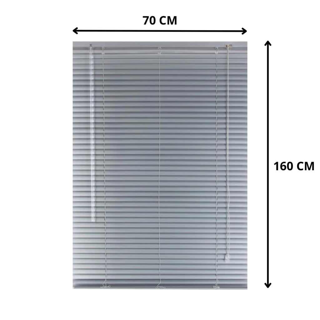 OWIJI Veneziana Grigia Alluminio Dimensioni 70 x 160 cm Lamelle Regolabili Privacy Protezione Solare Installazione Facile Casa Ufficio