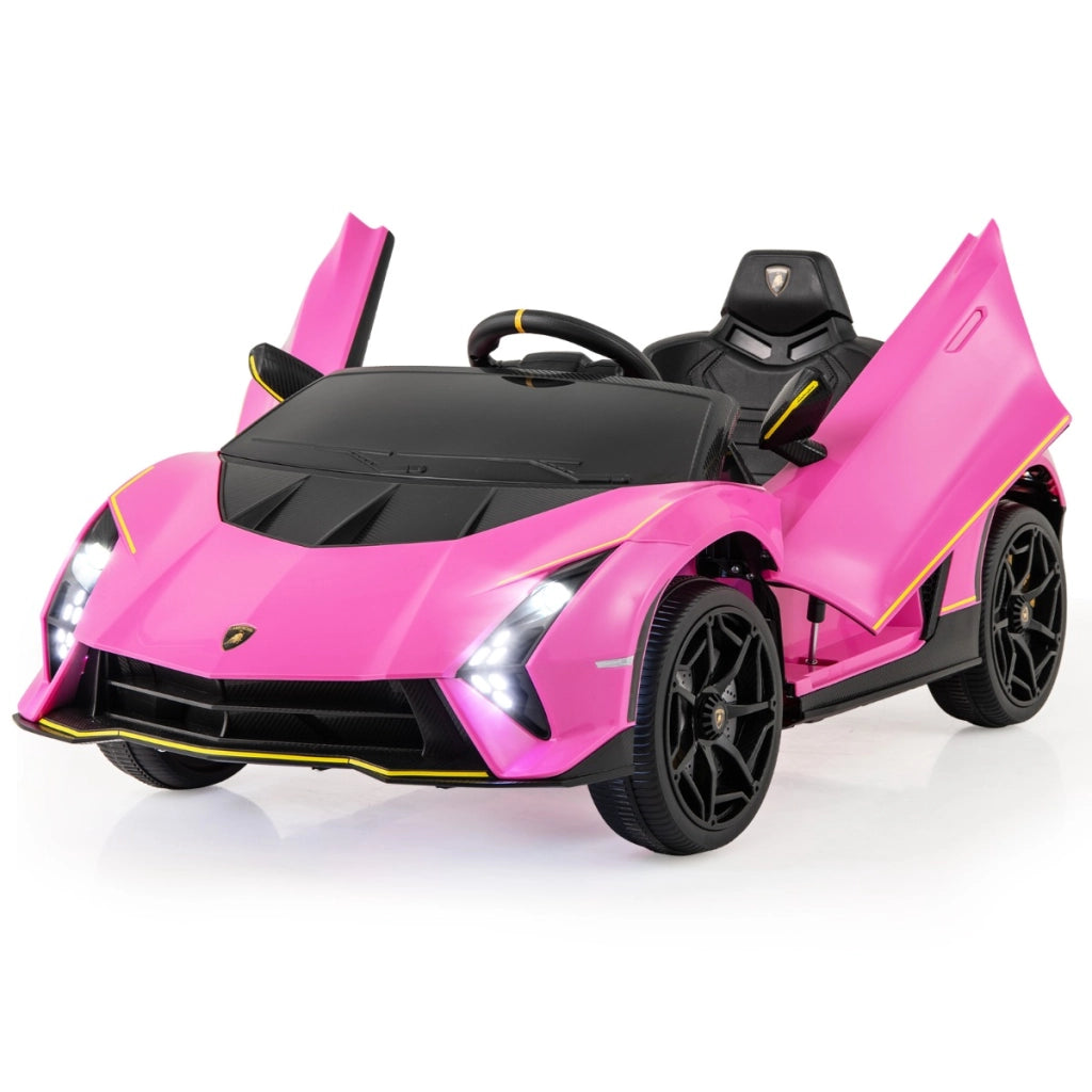 Macchina cavalcabile per bambini, 4WD batteria a 12V con telecomando luci LED sistema audio portoni idraulici Rosa-Macchinine giocattoli