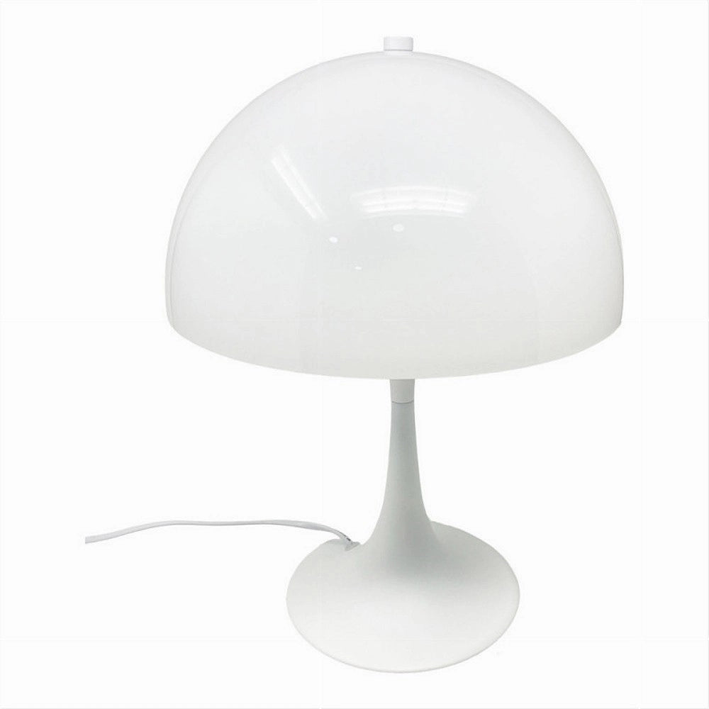 Trade Shop - Lume Moderno Bianco Abat Jour Attacco E27 Lampada Da Tavolo Scrivania Lumetto D12 -