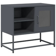 Mobile porta TV con pratico vano contenitore 68 x 39 x 60 cm accogliente stile industriale acciaio antracite 02_0049876