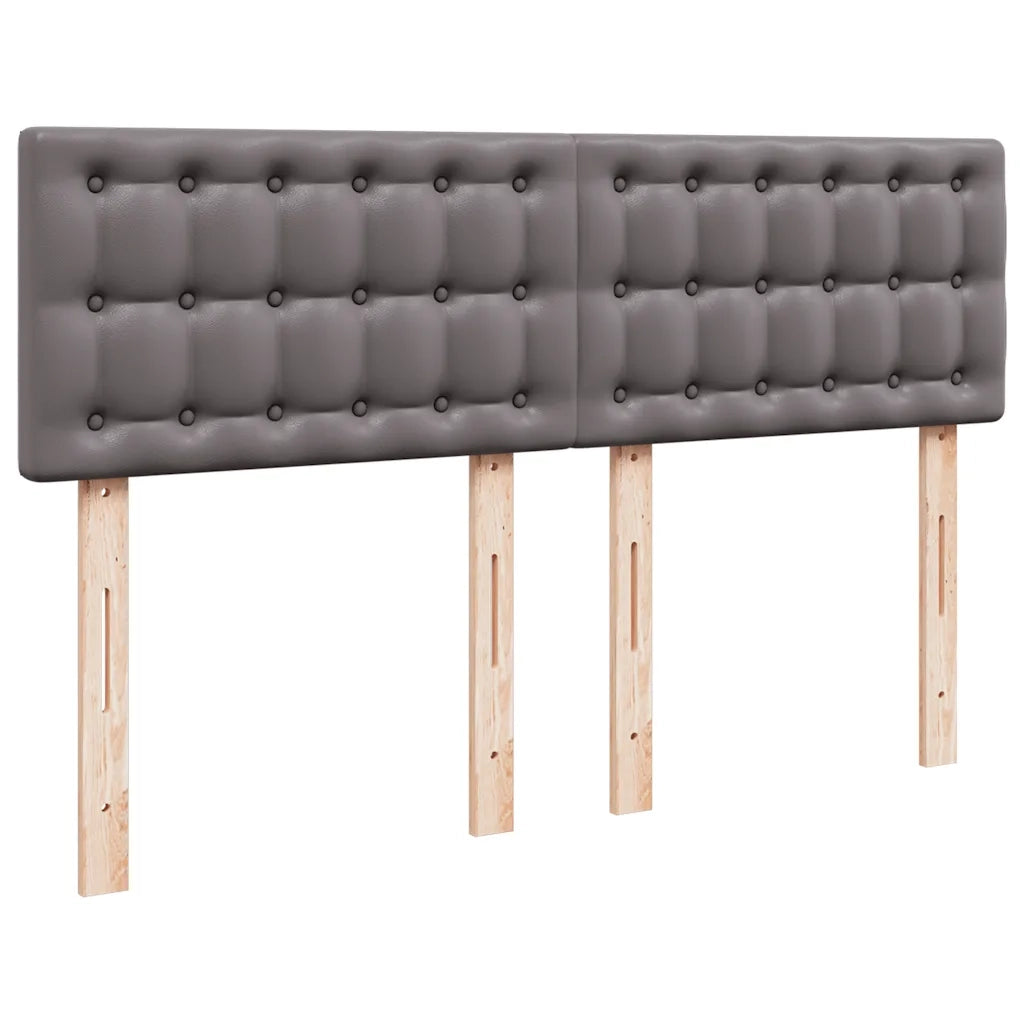 vidaXL Struttura Letto Pouf con Materasso Grigio 140x190 cm Similpelle