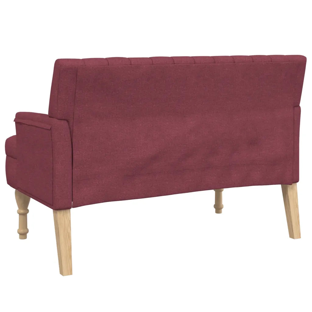Panca con Cuscini-Sgabello-Divano Rosso Vino 113x64,5x75,5 cm in Tessuto