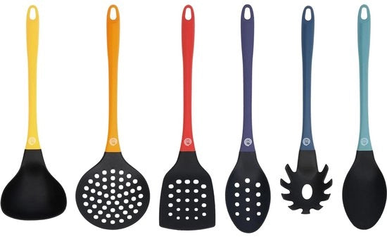 Set di utensili da cucina colorati - 6 pezzi - qualità professionale - confortevole