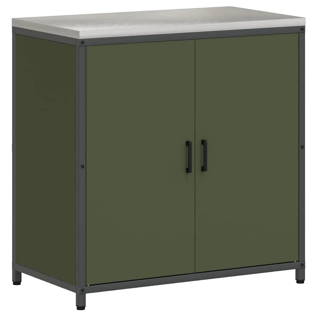 vidaXL Set di Stoccaggio per Cucina 3 pcs Verde oliva 210 x 50 x 92 cm