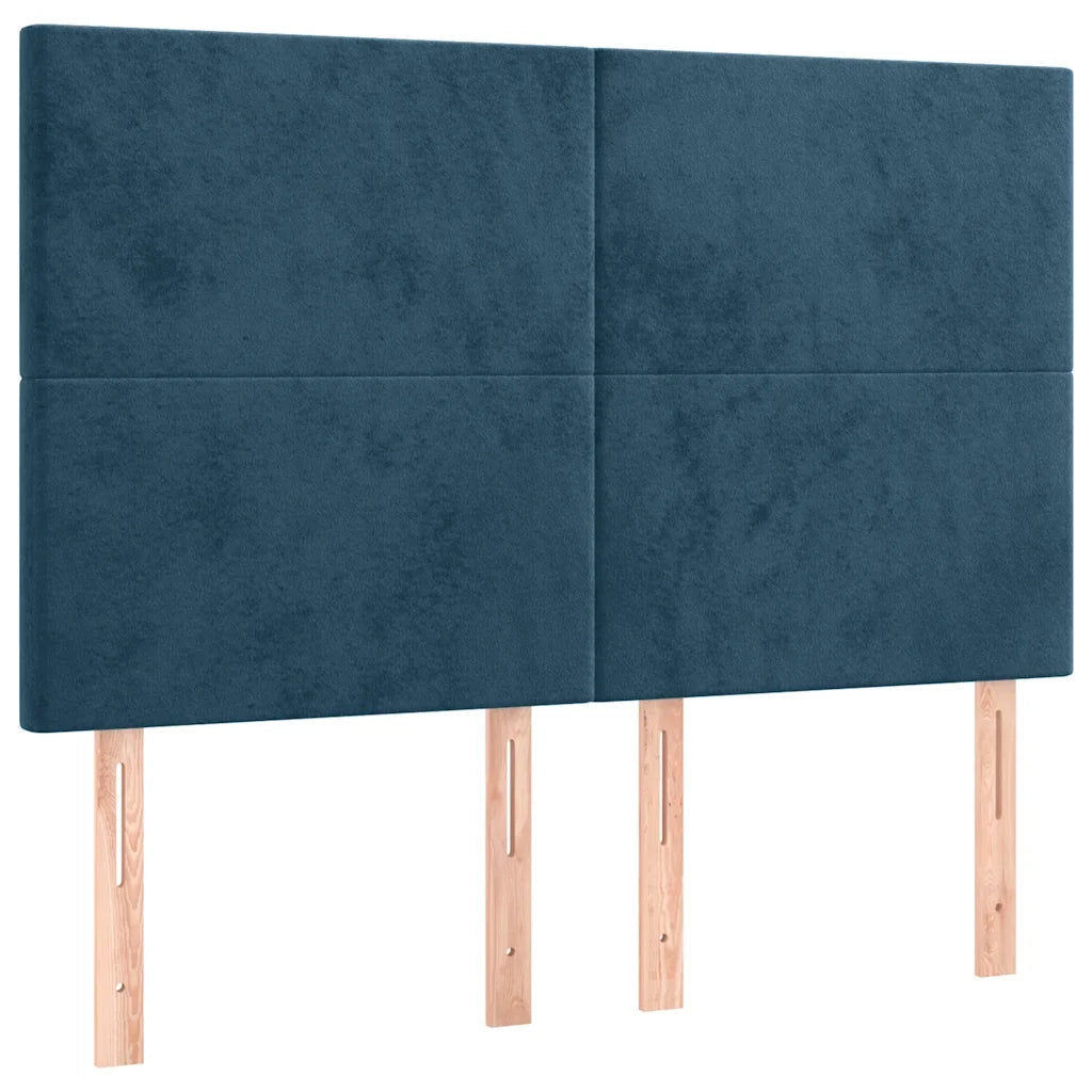 Giroletto senza Materasso Blu Scuro 140x190 cm in Velluto 3125633