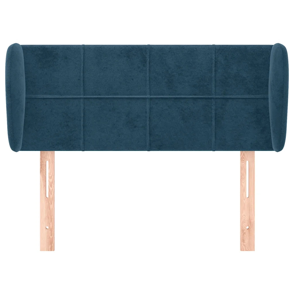Testiera | Testata ad Orecchio Blu Scuro 93x23x78/88 cm in Velluto