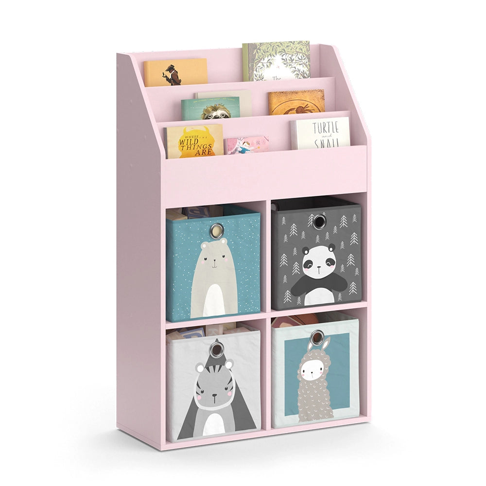 Vicco Libreria bambini rosa 72 x 114.2 cm con 4 scatole pieghevoli