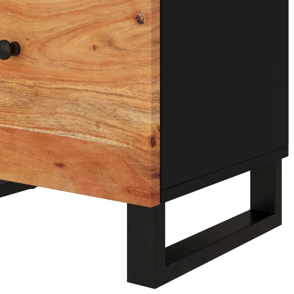 Comodino 50x33x60 cm Legno Massello Acacia e Legno Multistrato cod mxl 30289