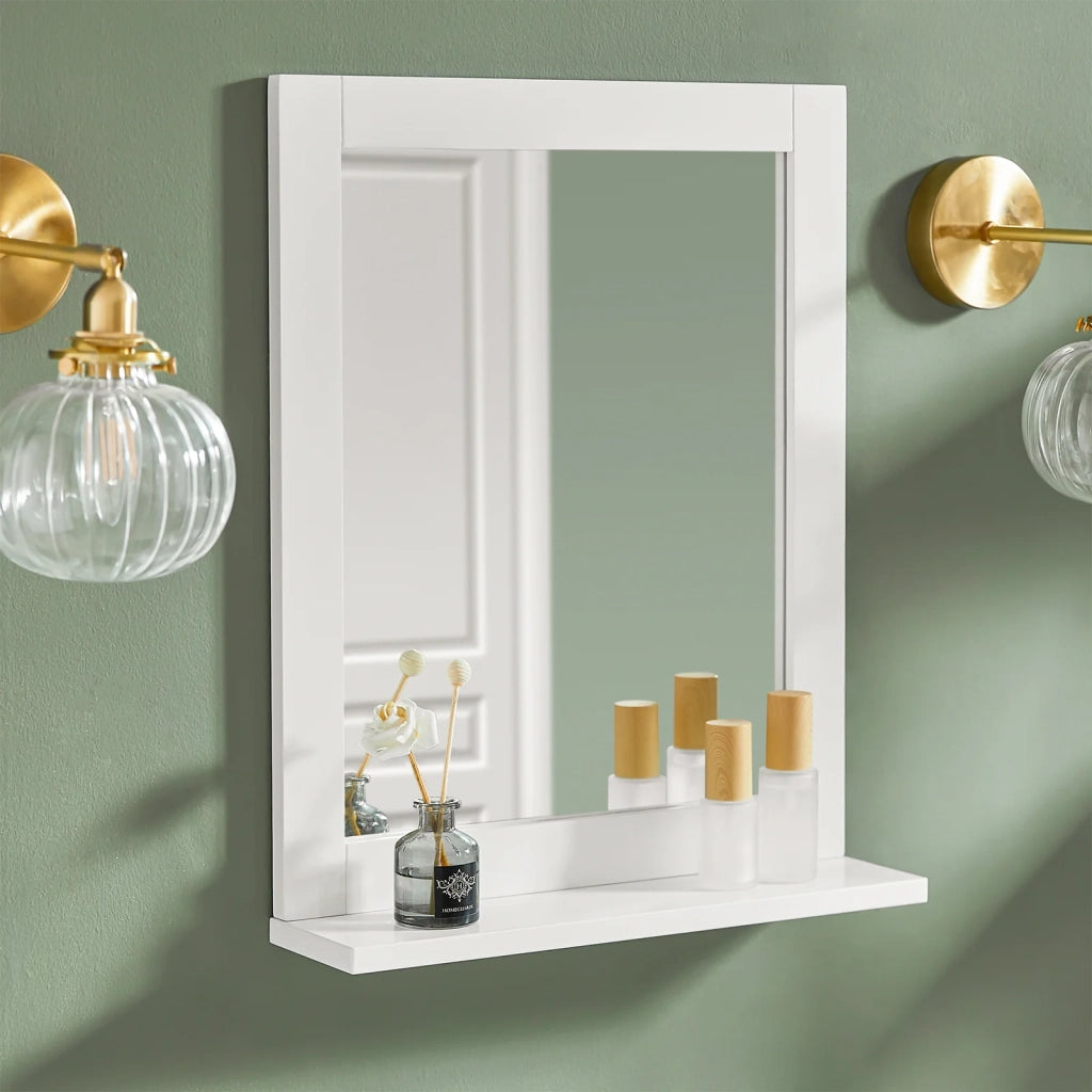 Specchio Bagno Specchio Da Parete Mensola Bagno Bianco A Muro Bianco FRG129-W