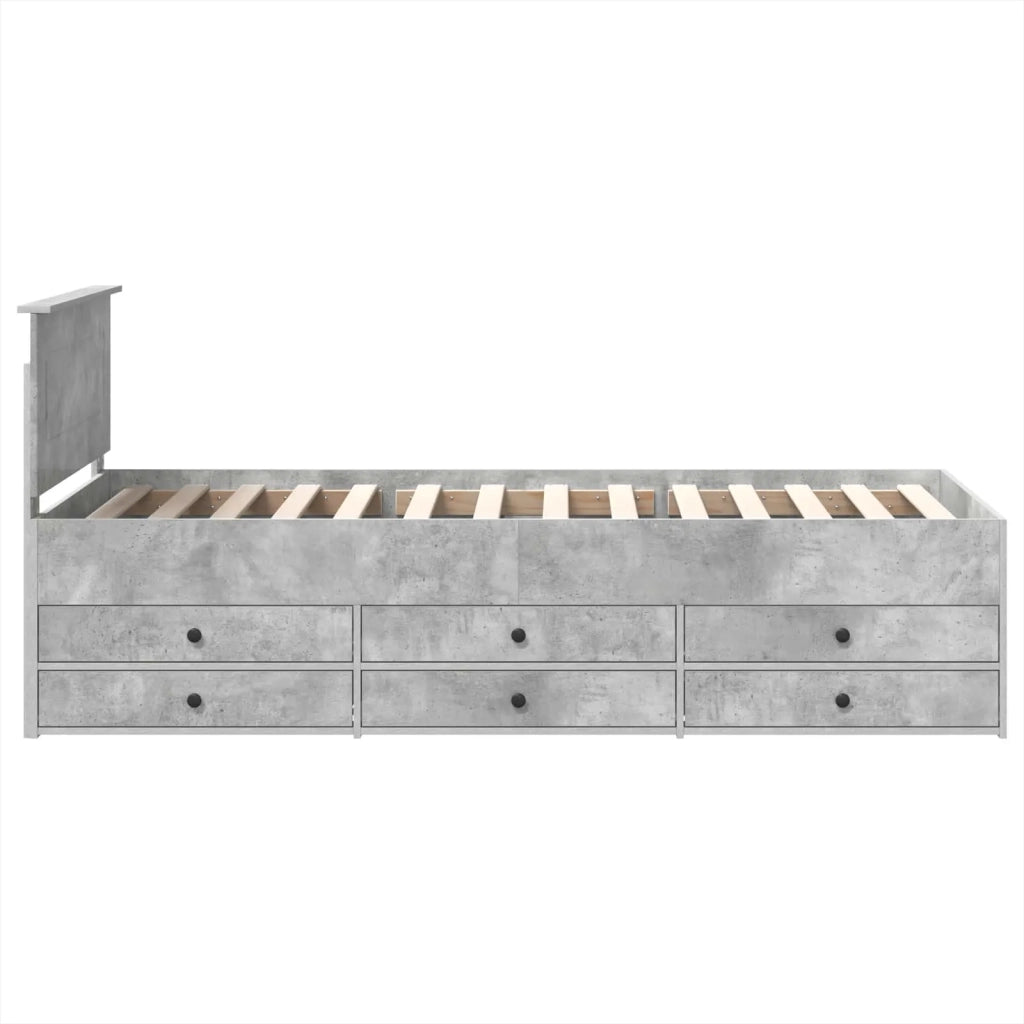 Daybed Grigio Cemento e Nero 100 x 200 cm Legno multistrato