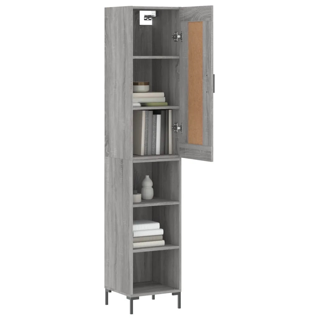Credenza-Buffet-Armadio da cucina Grigio Sonoma 34,5x34x180 cm in Legno Multistrato 349539