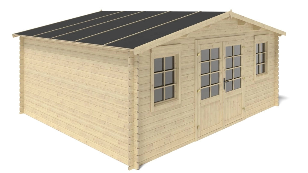 Casetta da giardino in legno - 21.42m2 - 5.1x4.2m - 34mm - colore: naturale - DOM746 - ALTANKA