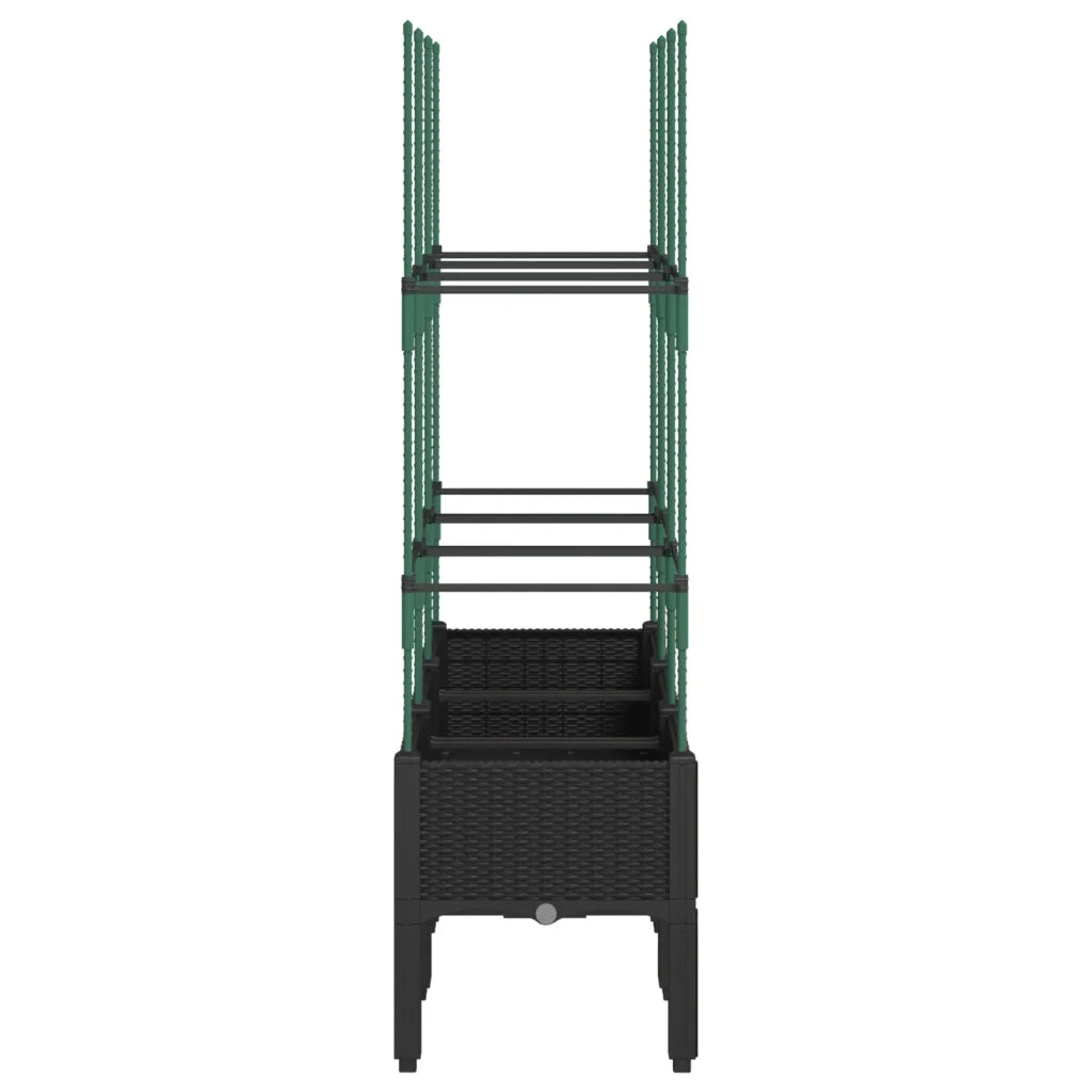 Fioriera da Giardino con Traliccio Nera 120x40x142,5 cm in PP 367958
