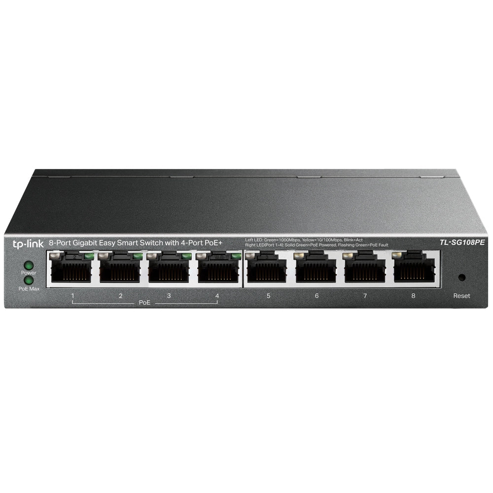 Switch 8p gigabit di cui 4p poe e tp-link metal case - TL-SG108PE