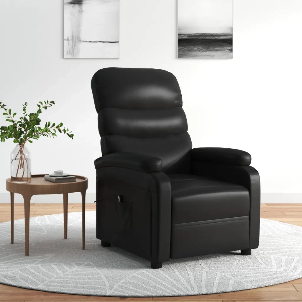 Poltrona Reclinabile Elettrica Nera in Similpelle 3073670