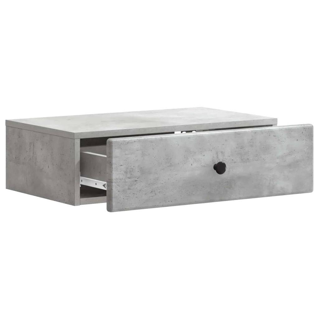 Tavolino da Parete Laterale Grigio Cemento 59 x 34,5 x 17 cm 899168