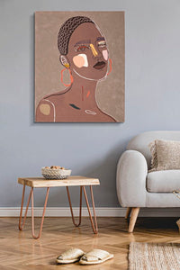 Dipinto su Tela Tribal 1 80x2,8x100 cm in Legno e Tessuto