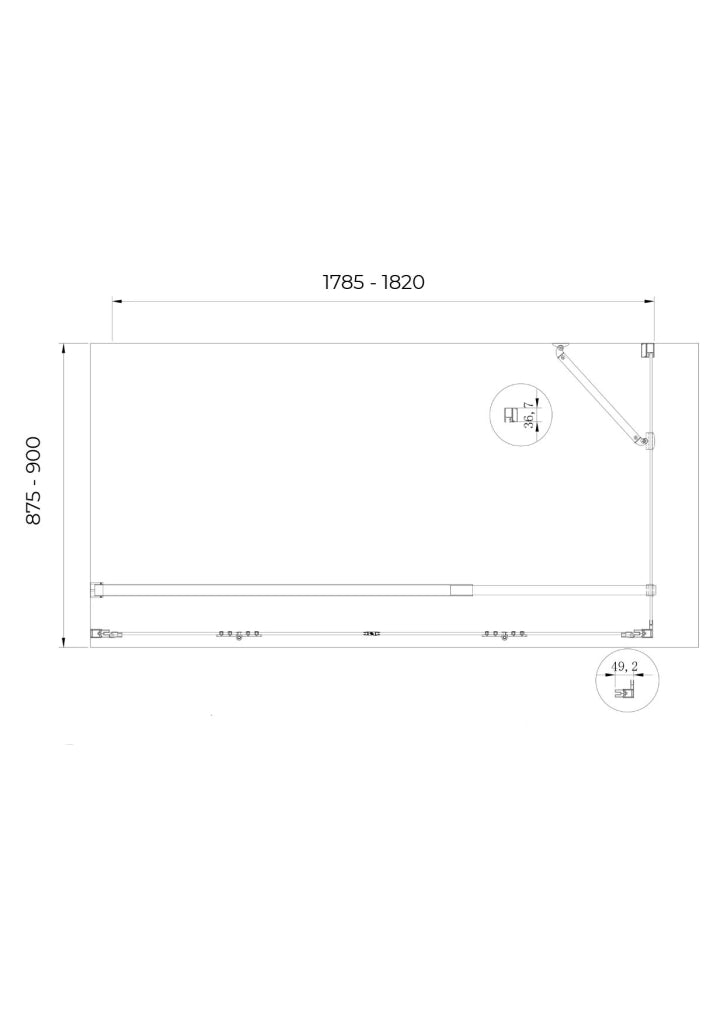 Box cabina doccia con ingresso libero apertura a libro pieghevole e lastra fissa reversibile H 190 cromo trasparente anticalcare misure  87,5-90 Fisso + Porta 178,5-182