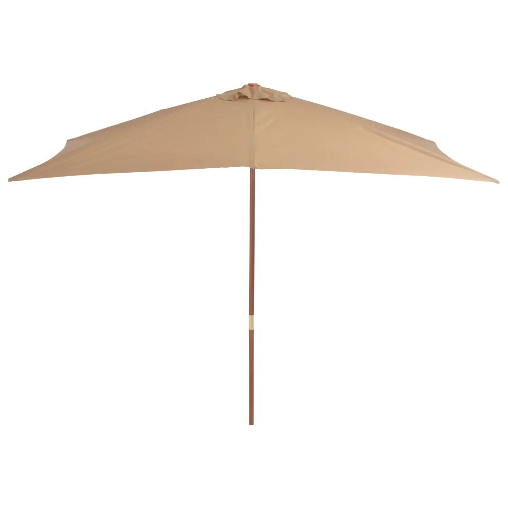 Ombrellone da Esterni con Palo in Legno 200x300 cm Tortora 44514