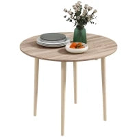 Tavolo Pieghevole Moderno a Ribalta per Cucina e Soggiorno, in Truciolato, Ø89x73.5 cm