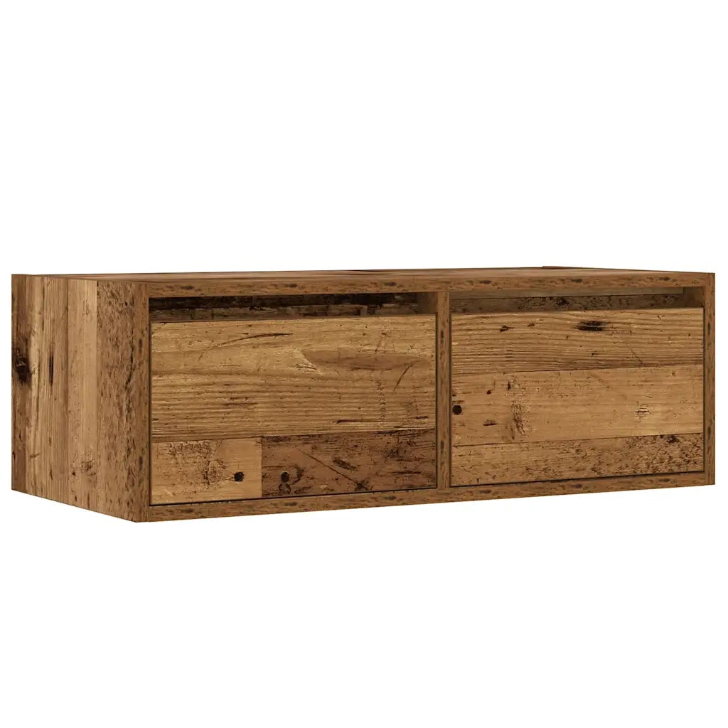 vidaXL Mobile Porta TV con Luci LED Legno Antico 75x35,5x25 cm