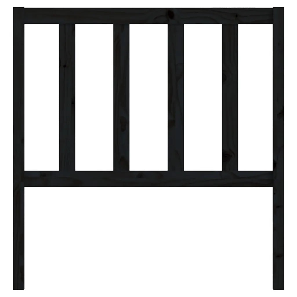 Testiera per Letto Nera 96x4x100 cm in Legno Massello di Pino 817724