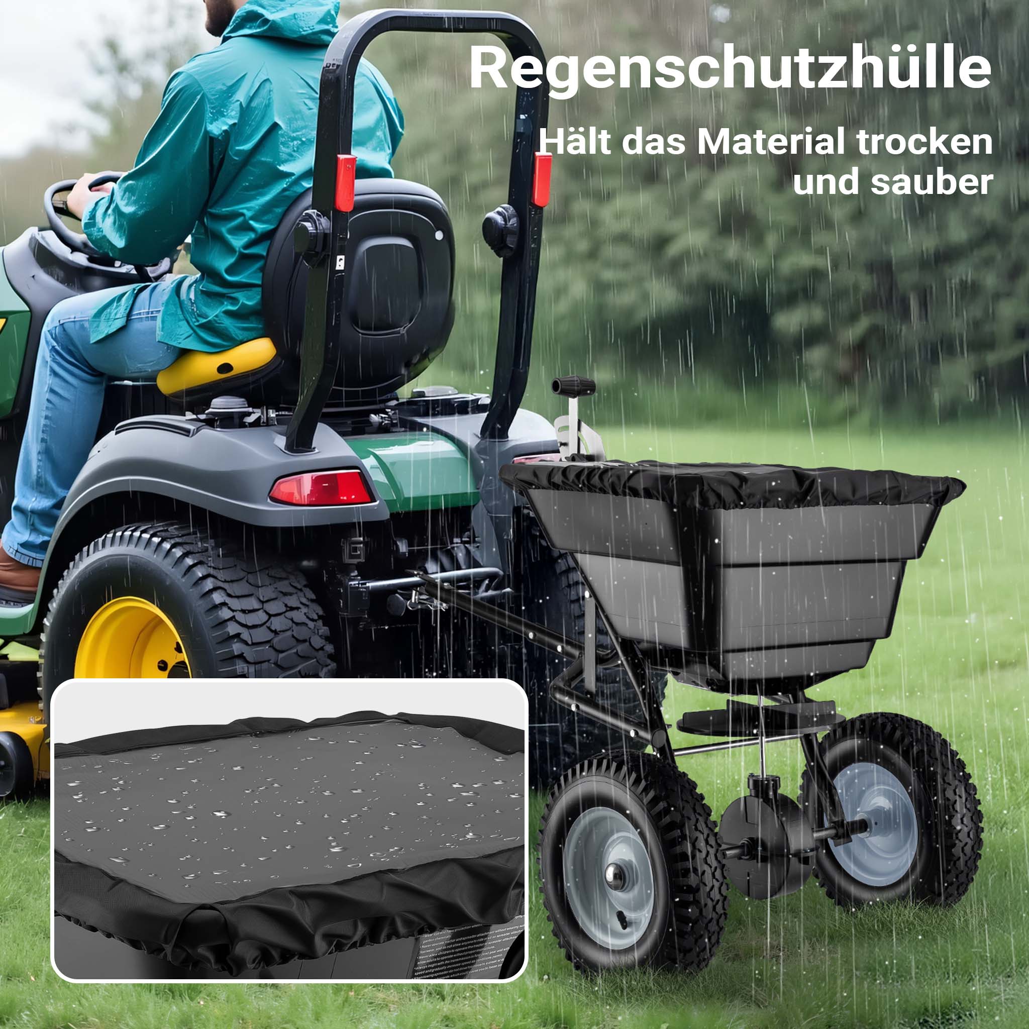 GT1507 Carrello spargitore trainato da 29 l per trattorini Spandiconcime Spargisale