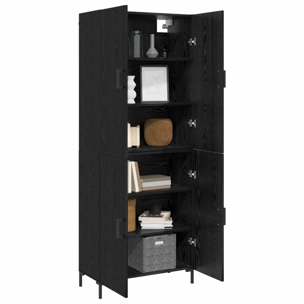 Credenza Rovere nero 69,5 x 34 x 180 cm Legno multistrato 3394541