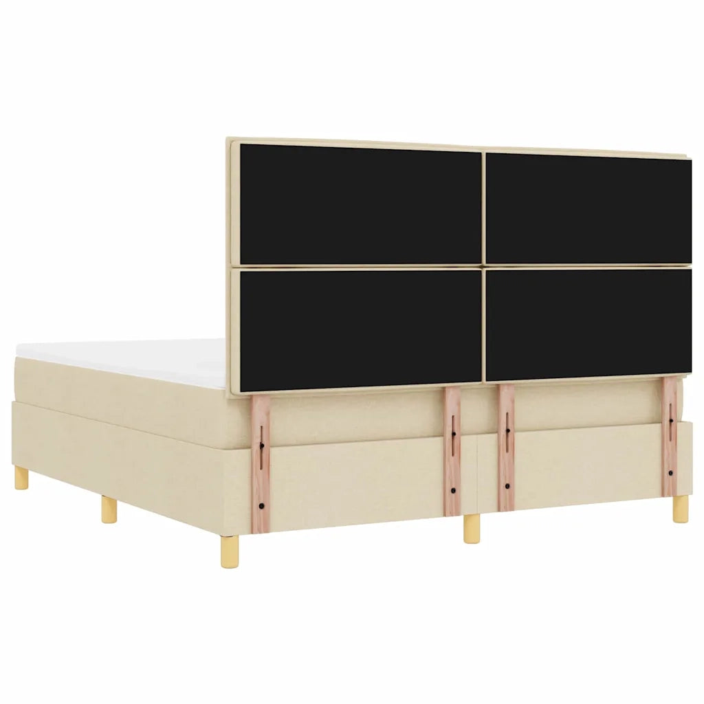 Letto a molle con testiera Crema 200 x 180 cm Tessuto 3344245