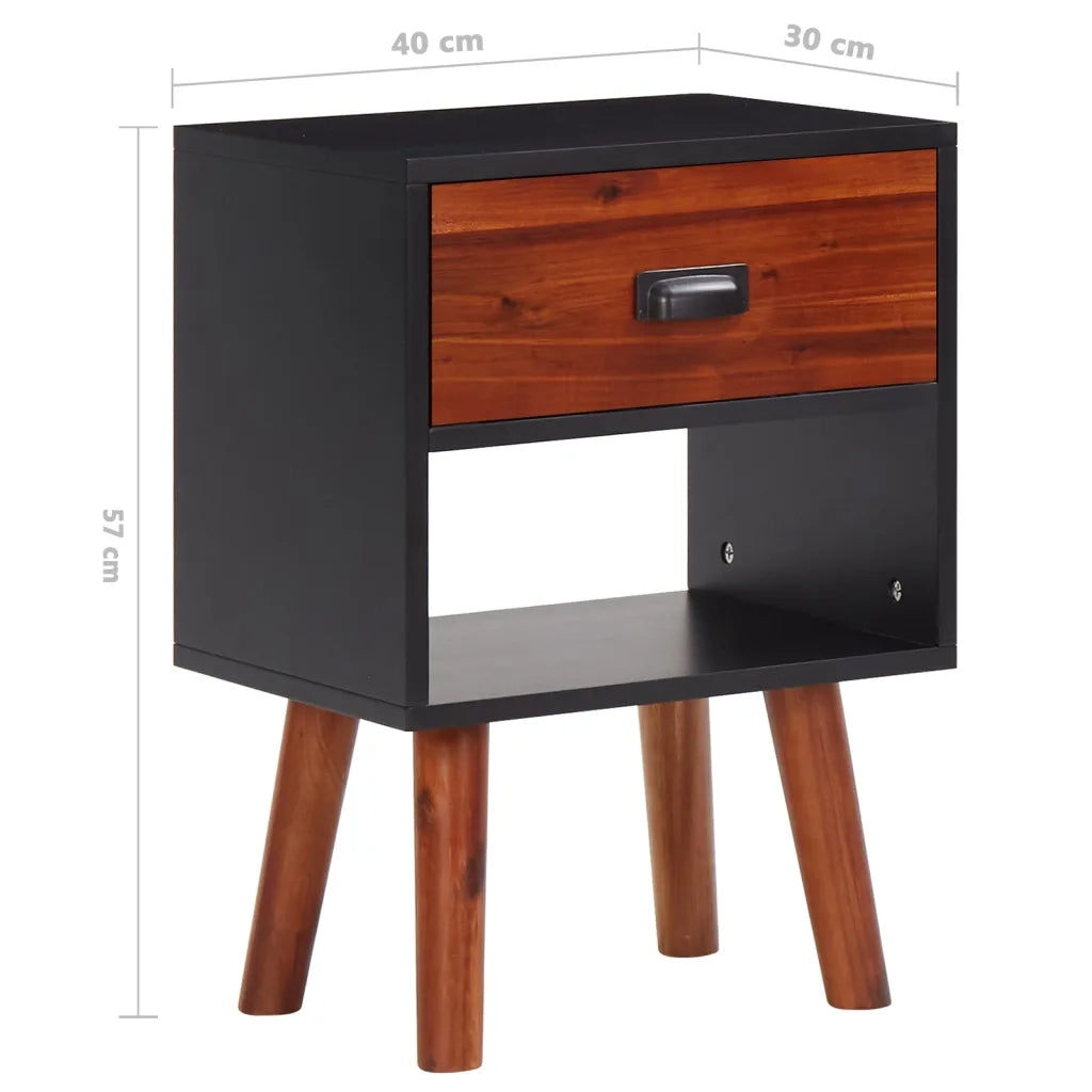 Comodino in Massello Acacia 40x30x57 cm 243176