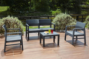MAURY'S SET MOREEA DA GIARDINO EFFETTO RATTAN IN COLORE ANTRACITE