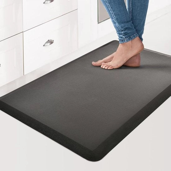 Mat anti-scheggiatura 1/2 pollice - gommato per prevenire la stanchezza - mat keuken ergonomico antiscivolo - cuscino comodo per scrivania - nero - 439 x 71 cm