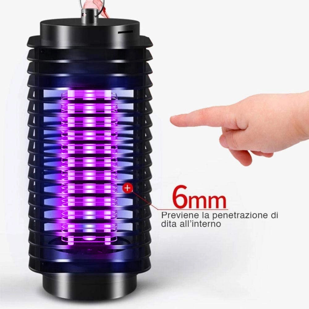 Trade Shop - Zanzariera Elettrica Anti Zanzare Mosche Lampada Uv Led 3w Elettroinsetticida -