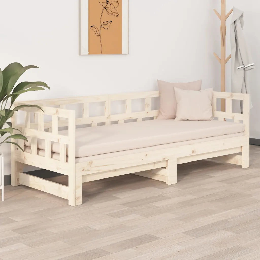 Dormeuse Estraibile in Legno Massello di Pino 2x(80x200) cm  cod mxl 59430