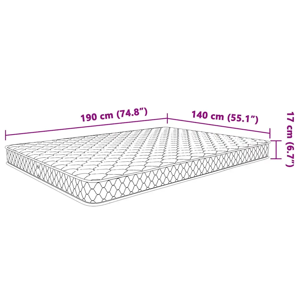 Materasso Viscoelastico Bianco 140x190x17 cm Morbido 4013420