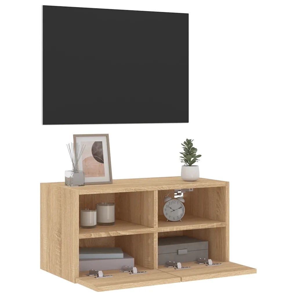 Mobile TV a Parete-Mobile TV a Muro Rovere Sonoma 60x30x30 cm Legno Multistrato