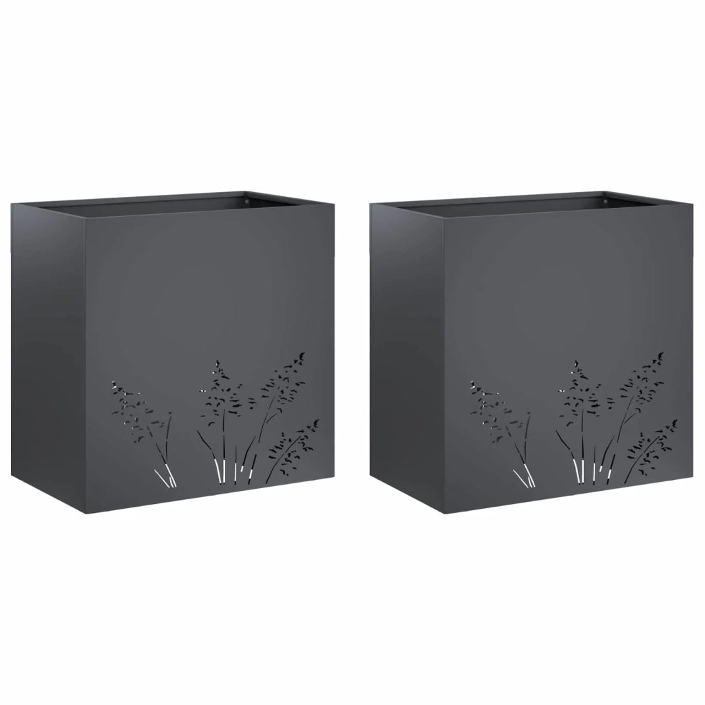 Vaso da giardino 2 pz Antracite 50 x 30 x 49 cm 8005811