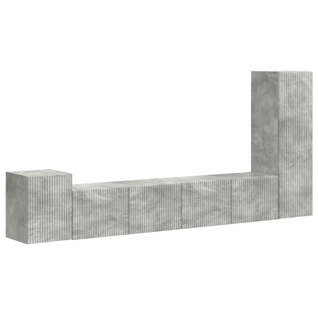 Set mobile TV 3 pz-Credenza per TV Grigio cemento Legno multistrato 985051