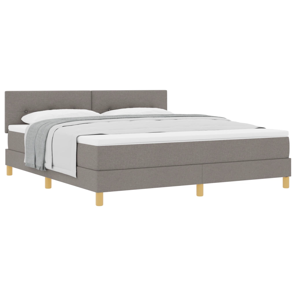 Letto Box Spring e Materasso Tortora 180x200 cm Tessuto