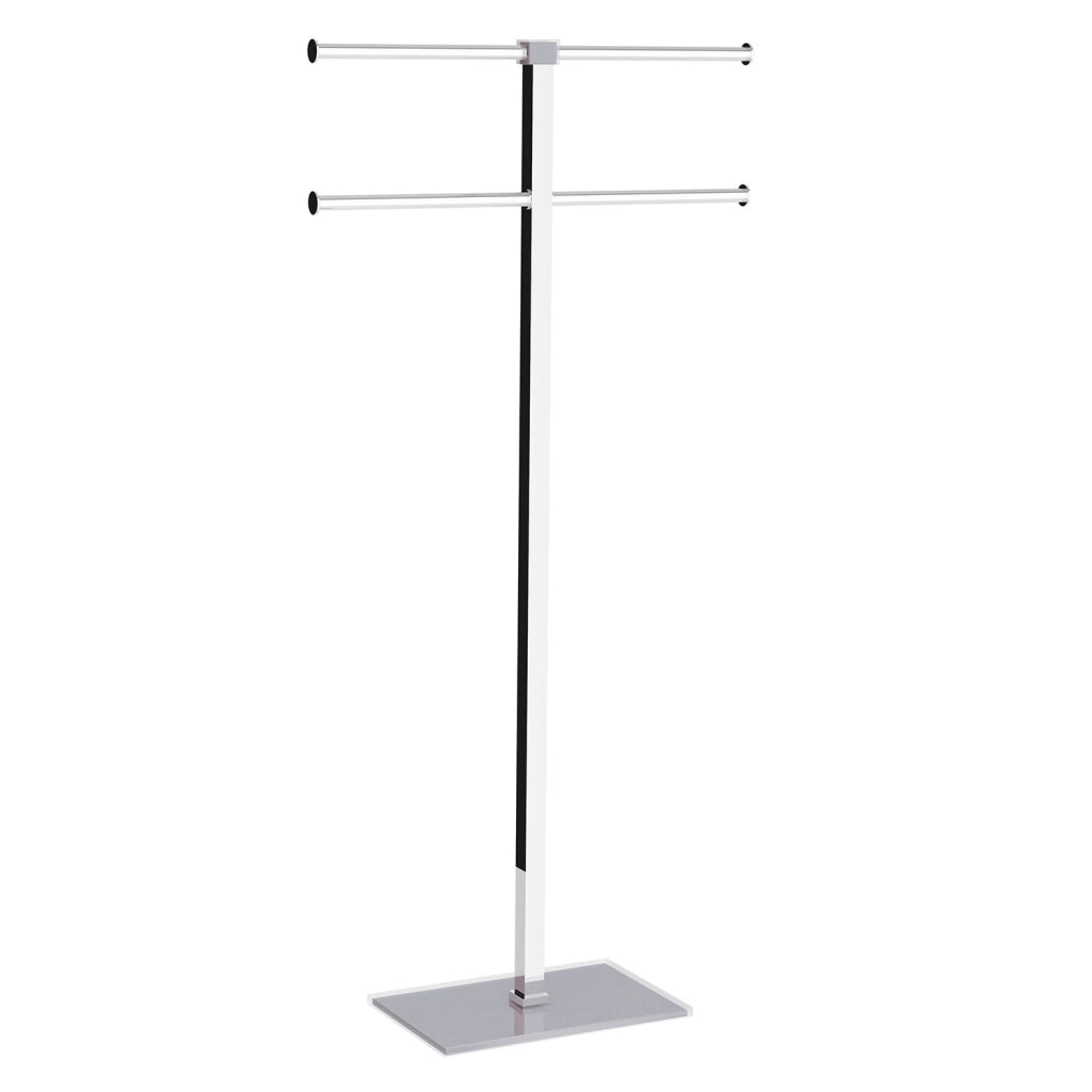 Piantana portasciugamani acciaio inox e resine termoplastiche serie Rainbow Gedy RA31 Argento Trasparente
