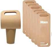 Contenitore per bicchieri 30 pezzi - Contenitore per bicchieri in cartone - Adatto per bevande calde/fredde - Maniglia - Dimensioni 39 x 13 cm - Per takeaway e eventi - Contenitore per bevande