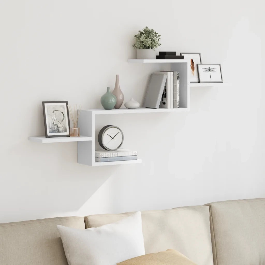 vidaXL Scaffale a Parete Bianco 104x15x49 cm in Legno Multistrato