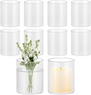 Set di 8 Vasi in Vetro Cilindrico 10 cm Alti - Decorazione - Set Completo - Vasi in Vetro Cilindrico - Set di 8 Vasi in Vetro