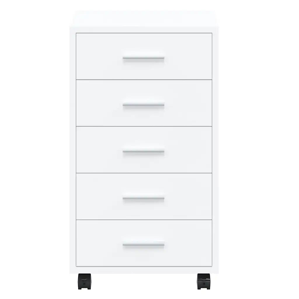 Mobile contenitore moderno e flessibile per ufficio 33 x 38 x 63 cm realizzato in legno composito bianco lucido 02_0047078