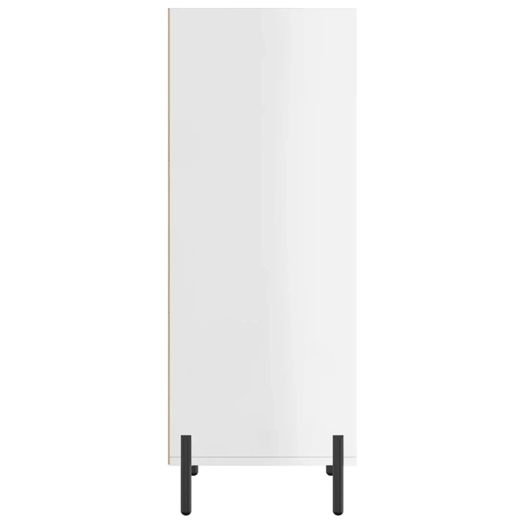 Buffet credenza cassettiera mobiletto mobile contenitore organizer per cucina soggiorno finitura lucida 34,5 x 32,5 x 90 cm legno ingegnerizzato bianco 02_0030579