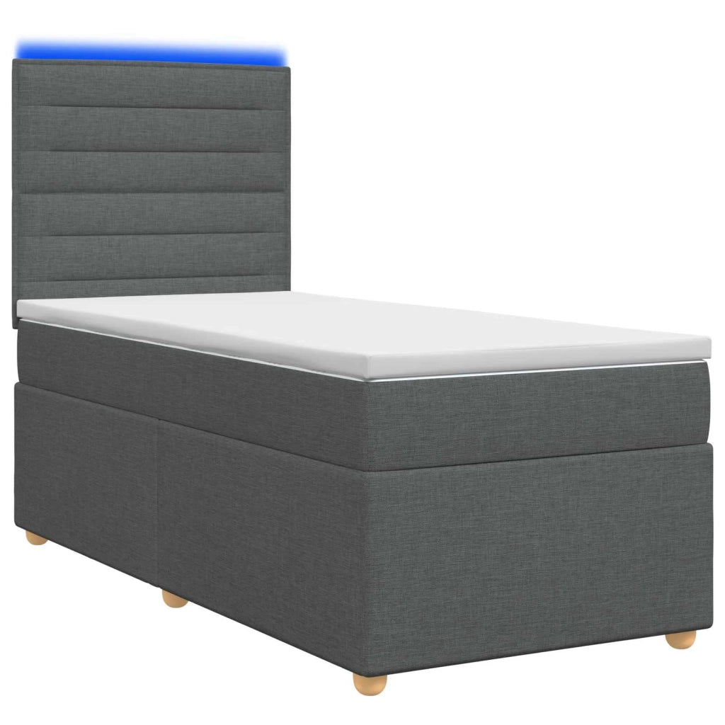 Letto box spring con materasso Grigio Scuro 90 x 200 cm Tessuto 3455253