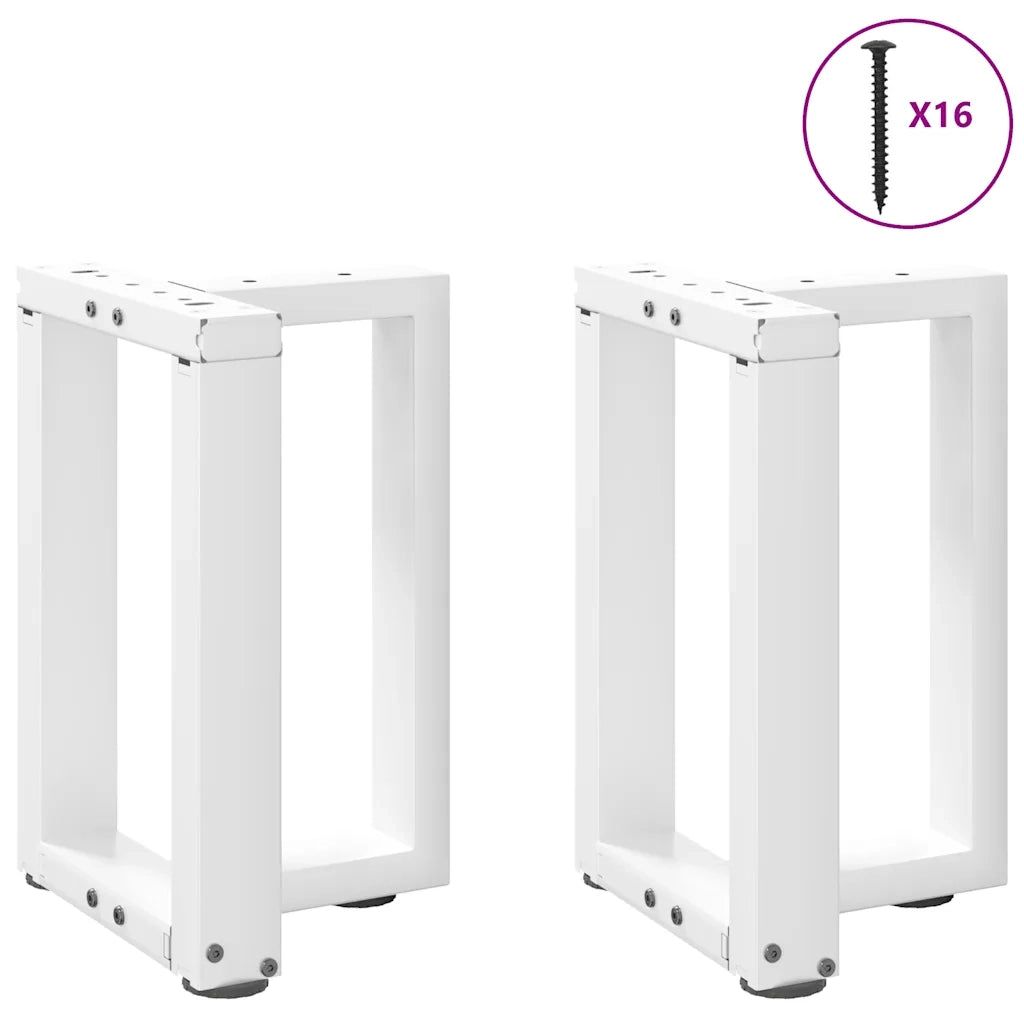 Gambe per Tavolino da Caff¨¨ a Forma di T 2 pz-Set di 2 Gamba per Tavolo Bianche 38x25x(42-43) cm Acciaio