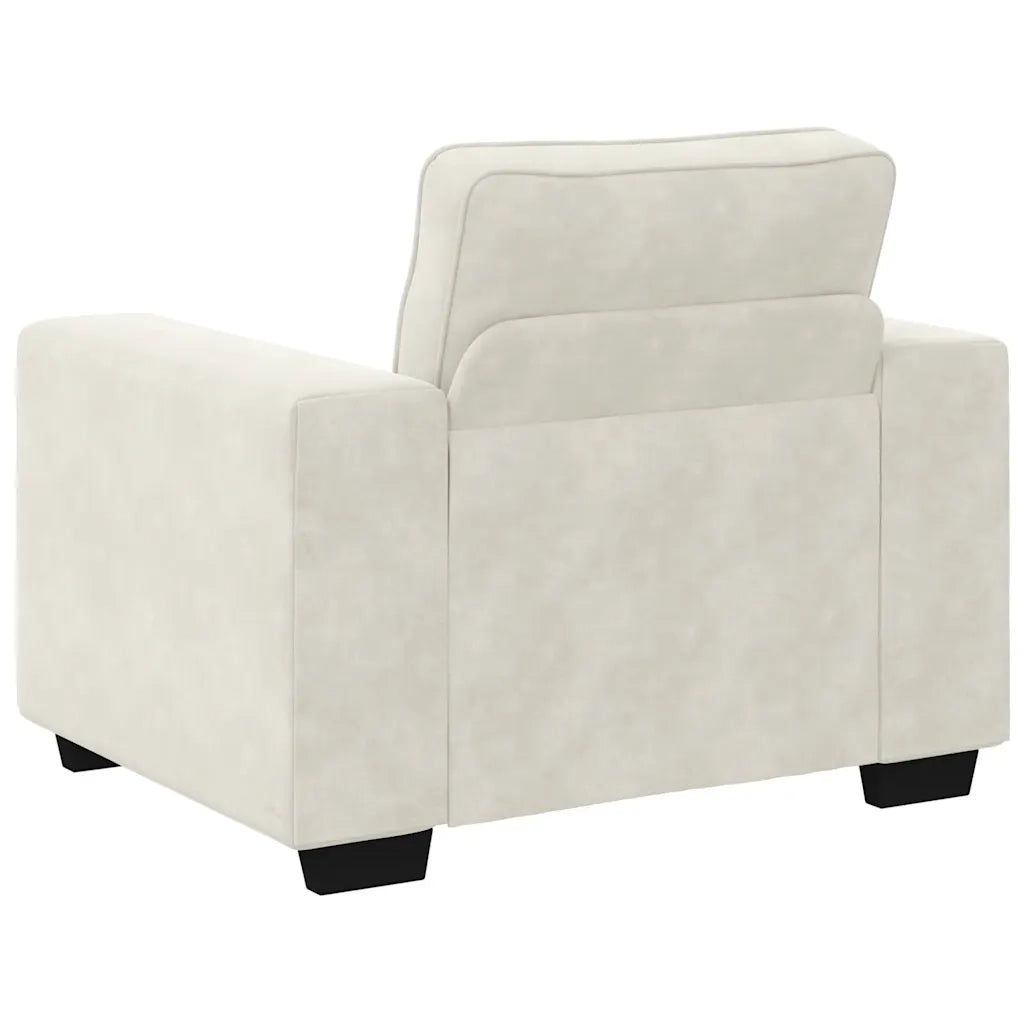 Set di Divani 3 pz con Cuscini Crema in Velluto 3324675