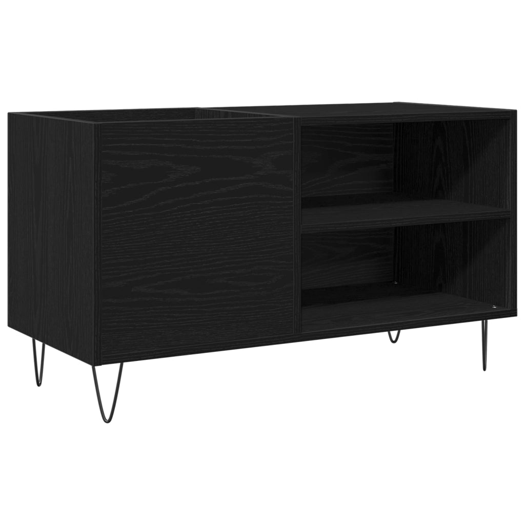 Cabinet per dischi  Nero Rovere 84,5x38x48 cm Legno ingegnerizzato