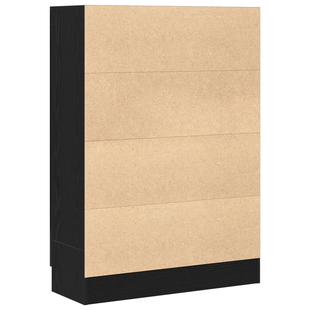 Libreria Nera in Rovere 82,5x30,5x115 cm in Legno Ingegnerizzato